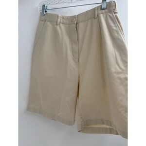 L.L. Bean Vintage Women's 10 High Waisted Pleated Shorts Baggy Khaki Cotton